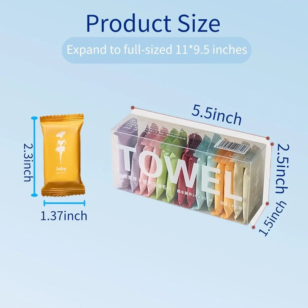 Traveling Mini Towel Set Colorful Portable Disposable Bundle of 3 Boxes